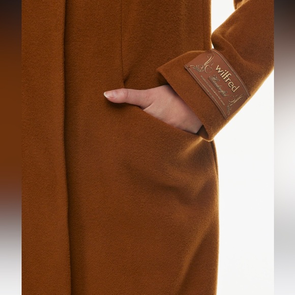 NWT Wilfred THE COCOON LONG COAT - Wool Cashmere, Brown - Picture 4 of 8